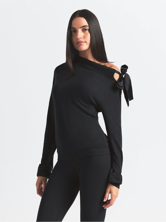 SKIMS Tops - Skins cloud off the shoulder long sleeve top color onyx